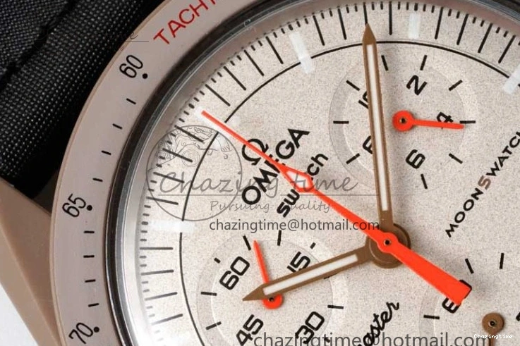 0308 Speedmaster Misson To Jupiter 1:1 Best Edition Brown Dial On Nylon Strap Quartz Breathable 7857